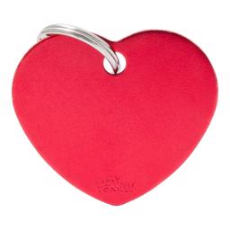 My Family Large Dog Tag Basic Heart i rött